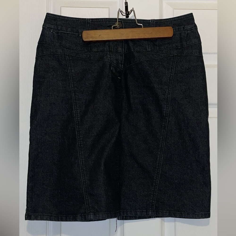 Dark blue y2k indigo denim pencil skirt casual minimalist